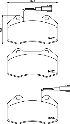 A.B.S. P 23 162 BREMBO Bremsbelagsatz, Scheibenbremse